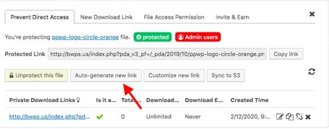 Auto Generate Link .